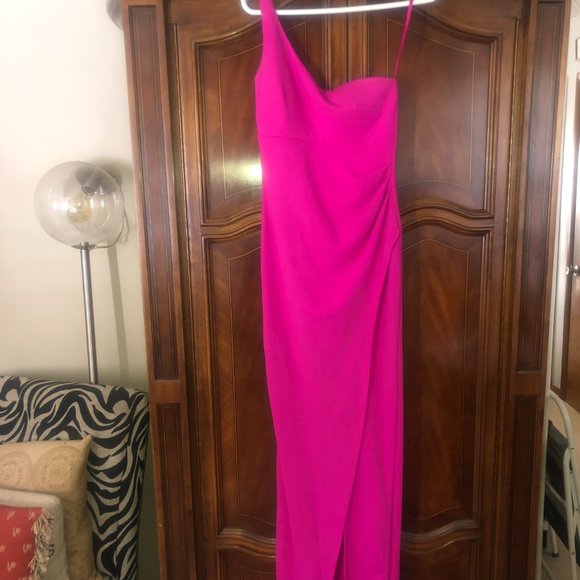 Formal Dress - Hot Pink w/slit - Picture 3 of 10